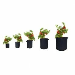 Viagrow 2 Gal. Breathable Fabric Root Aeration Polypropylene Pot with Handles (10-Pack) -VAN ZYVERDEN shop black viagrow grow bags v2gapot 10 40 1000