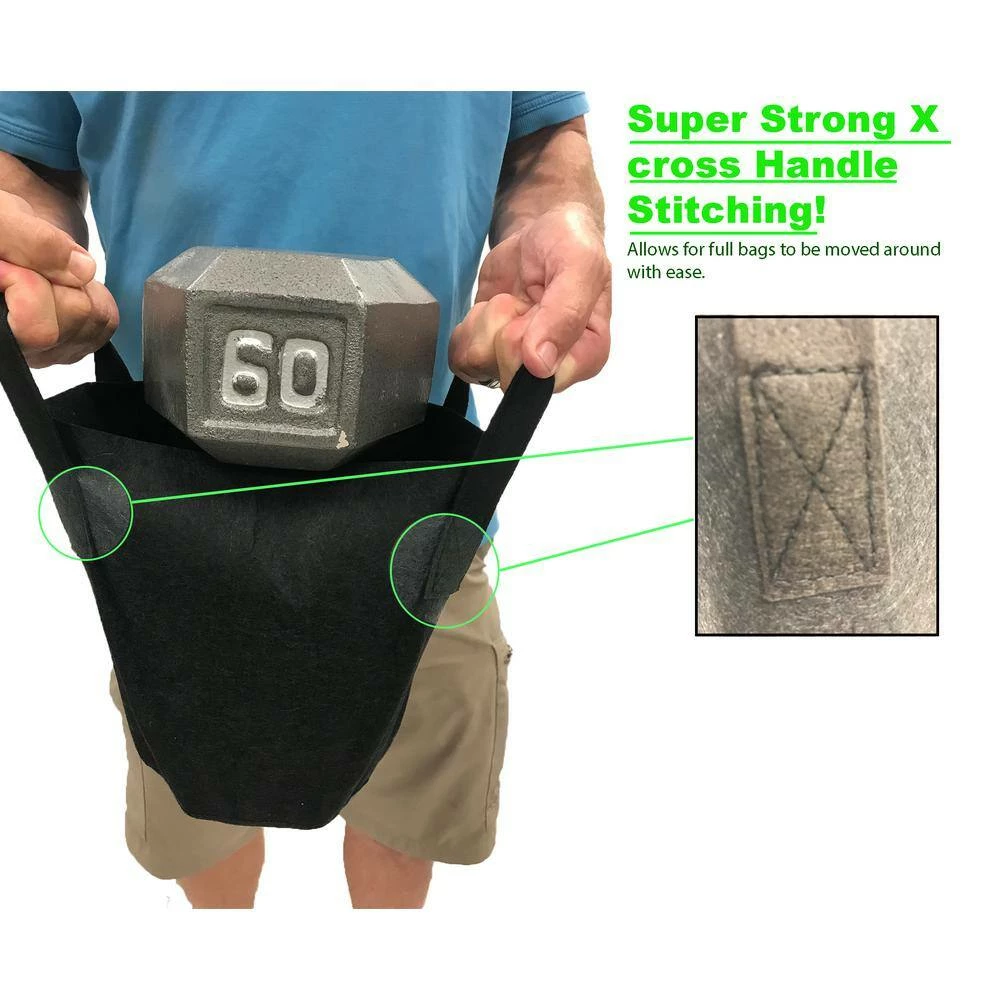 Viagrow 3 Gal. Fabric Aeration Grow Bags with Handles (5-Pack) 7 Viagrow 3 Gal. Fabric Aeration Grow Bags with Handles (5-Pack) - Image 5