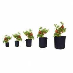 Viagrow 5 Gal. Breathable Fabric Root Aeration Polypropylene Pot with Handles (5-Pack) -VAN ZYVERDEN shop black viagrow grow bags v5gapot 5 40 1000