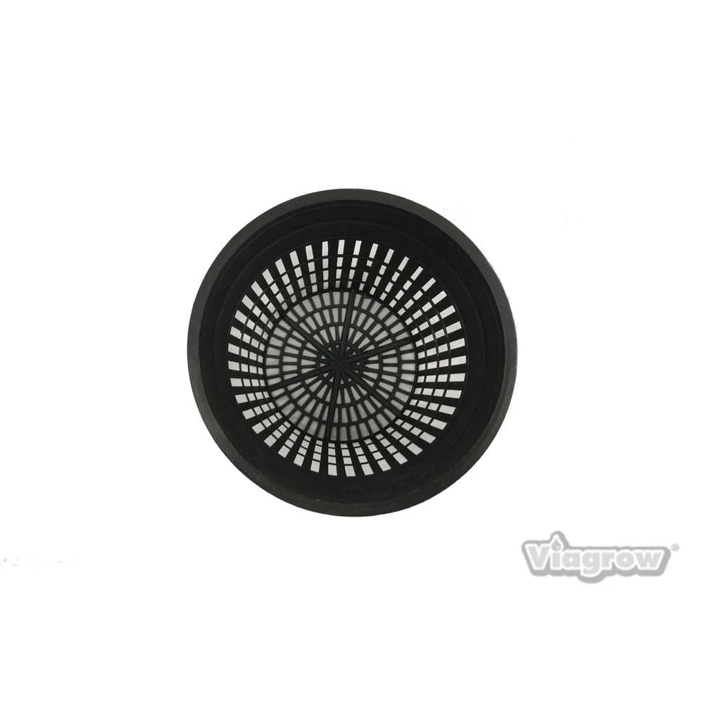 Viagrow 5 in. Black Round Cup with Slotted Black Plastic Mesh Net Pot (25-pack) 6 Viagrow 5 in. Black Round Cup with Slotted Black Plastic Mesh Net Pot (25-pack) - Image 4