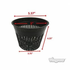 Viagrow 5 in. Black Round Cup with Slotted Black Plastic Mesh Net Pot (25-pack) 9 Viagrow 5 in. Black Round Cup with Slotted Black Plastic Mesh Net Pot (25-pack) -VAN ZYVERDEN shop black viagrow net pots v5net 25 e1 1000