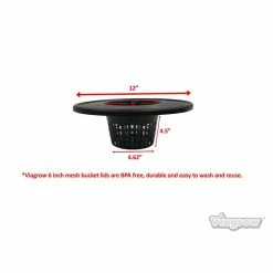 Viagrow 6 in. Black Mesh Pot Bucket Lid Insert -VAN ZYVERDEN shop black viagrow net pots v6ml 66 1000
