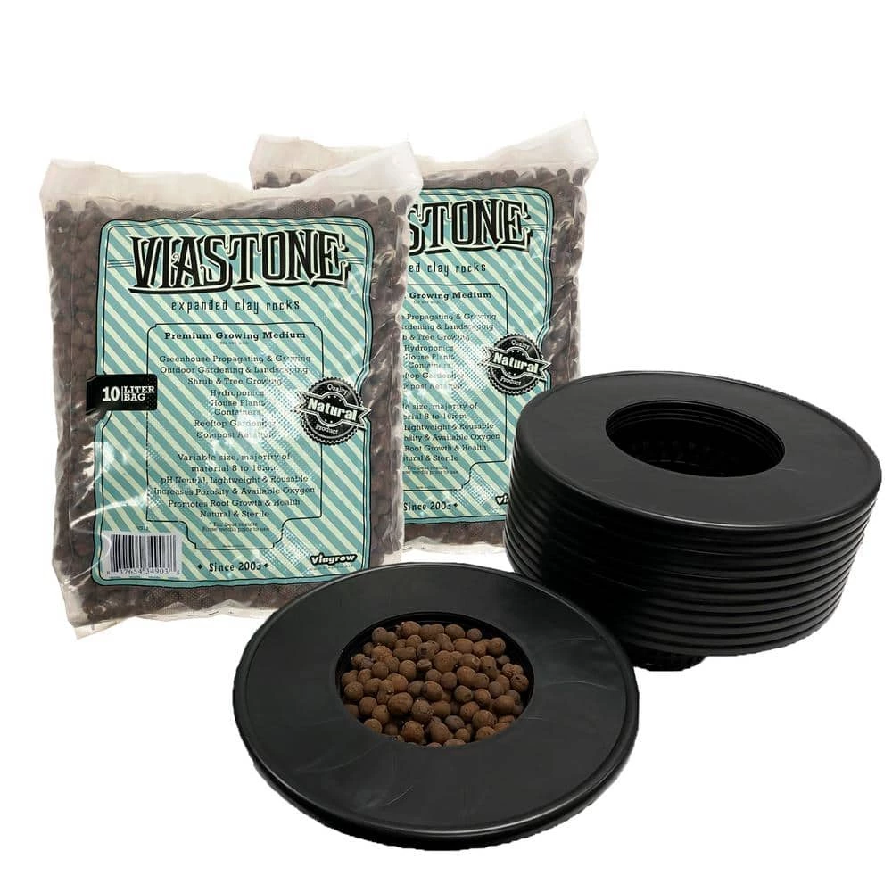 Viagrow 6 in. Black Plastic Pot Bucket Lid Insert, with 20 l Grow Rocks (12-Pack) 3 Viagrow 6 in. Black Plastic Pot Bucket Lid Insert, with 20 l Grow Rocks (12-Pack)