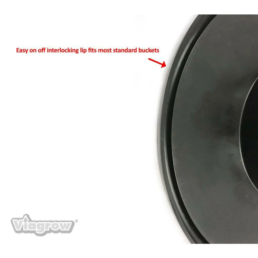 Viagrow 6 in. Black Plastic Pot Bucket Lid Insert, with 10 l Grow Rocks (6-Pack) 5 Viagrow 6 in. Black Plastic Pot Bucket Lid Insert, with 10 l Grow Rocks (6-Pack) - Image 3