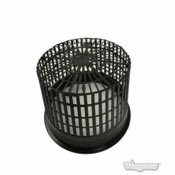 Viagrow 6 in. Black Round Cup with Slotted Black Plastic Mesh Net Pot (25-pack) -VAN ZYVERDEN shop black viagrow net pots v6net 25 40 1000