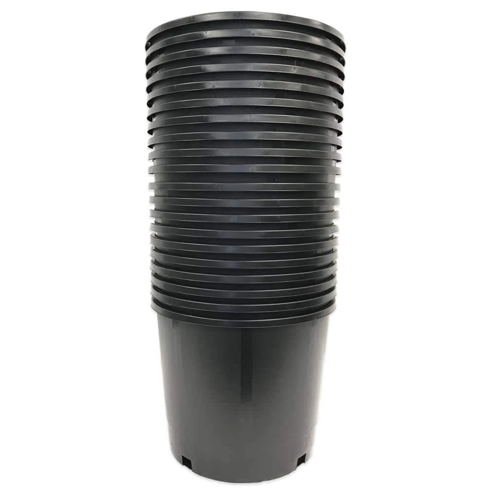 Viagrow Heavy Duty Hydroponic 11 in. x 9.5 in. Black Black Plastic 3 Gallon Nursery Pots (20-pack) 4 Viagrow Heavy Duty Hydroponic 11 in. x 9.5 in. Black Black Plastic 3 Gallon Nursery Pots (20-pack) - Image 2