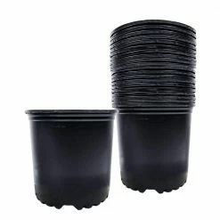 Viagrow 1 Gal. Black Plastic Nursery Pots (24-Pack)