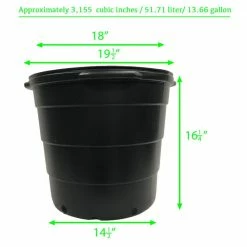 Viagrow 15 Gal. Plastic Round Nursery Trade Pots (5-Pack) 14 Viagrow 15 Gal. Plastic Round Nursery Trade Pots (5-Pack) -VAN ZYVERDEN shop black viagrow net pots vhpp1500 5 66 1000