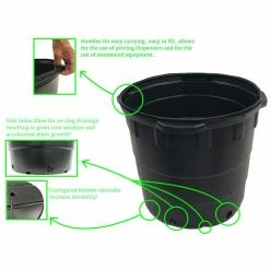 Viagrow 15 Gal. Plastic Round Nursery Trade Pots (5-Pack) 12 Viagrow 15 Gal. Plastic Round Nursery Trade Pots (5-Pack) -VAN ZYVERDEN shop black viagrow net pots vhpp1500 5 a0 1000