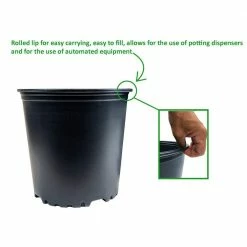 Viagrow 1 Gal. Plus Plastic Nursery Pots 1.5 Gal/5.68 l/346 cu. in. (10-Pack) -VAN ZYVERDEN shop black viagrow net pots vhpp175 10 66 1000