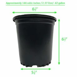 Viagrow 2 Qt. Plastic Nursery Trade Pots with Coconut Coir Growing Media (50-Pack) -VAN ZYVERDEN shop black viagrow net pots vhpp50 5kg 1d 1000