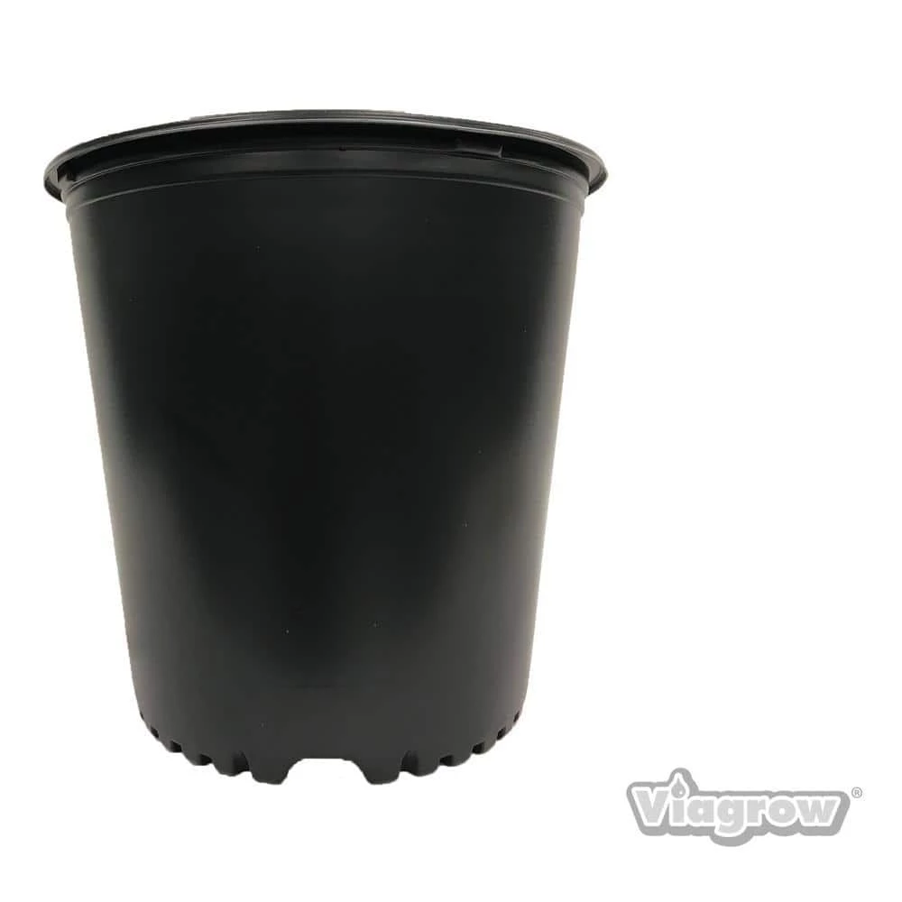 Viagrow 5 Gal. Plastic Nursery Trade Pots with Saucers (4.02 Gal./15.19 L) (10-Pack) 4 Viagrow 5 Gal. Plastic Nursery Trade Pots with Saucers (4.02 Gal./15.19 L) (10-Pack) - Image 2