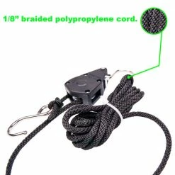 Viagrow Plastic Ratchet Hook Light Hanger Movers Pair -VAN ZYVERDEN shop black viagrow plant hangers vhdrh a0 1000