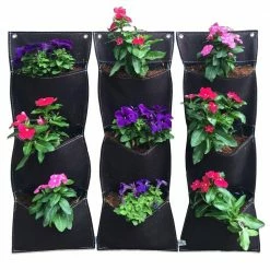 Viagrow 3 Plant Site 10 in. x 27 in. Fabric Vertical Wall Garden (3-Pack) 9 Viagrow 3 Plant Site 10 in. x 27 in. Fabric Vertical Wall Garden (3-Pack) -VAN ZYVERDEN shop black viagrow wall planters v73113 3 40 1000