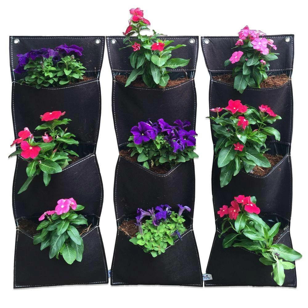 Viagrow 3 Plant Site 10 in. x 27 in. Fabric Vertical Wall Garden (3-Pack) 5 Viagrow 3 Plant Site 10 in. x 27 in. Fabric Vertical Wall Garden (3-Pack) - Image 3