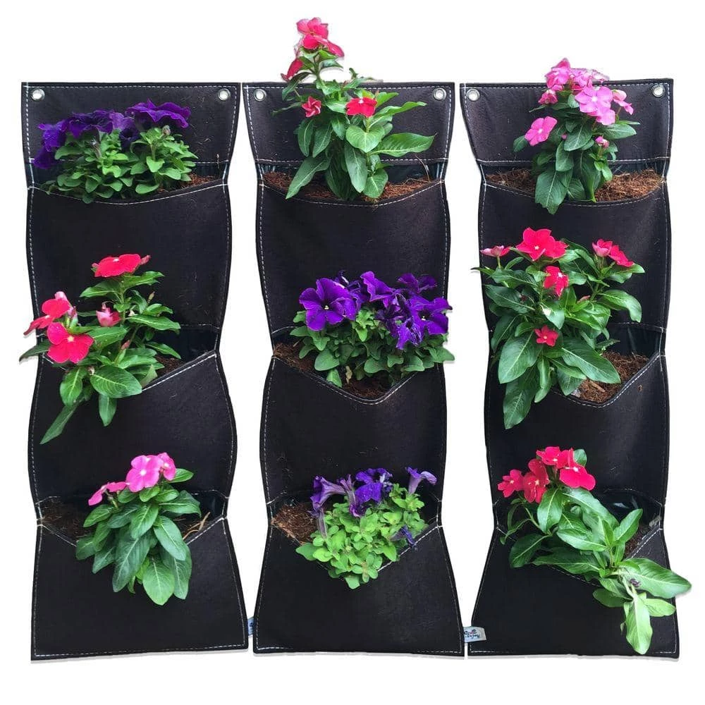 Viagrow 3 Plant Site 10 in. x 27 in. Fabric Vertical Wall Garden (3-Pack) 4 Viagrow 3 Plant Site 10 in. x 27 in. Fabric Vertical Wall Garden (3-Pack) - Image 2