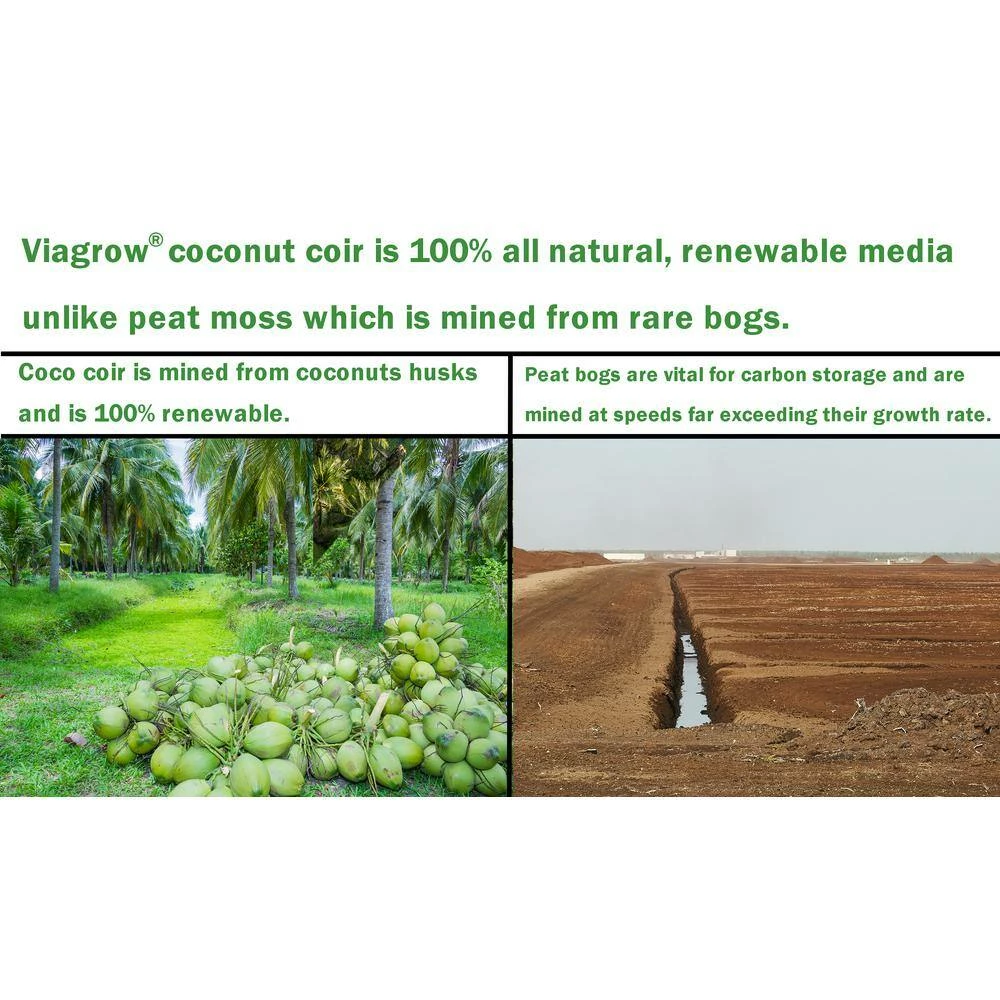 Viagrow 2 cu. ft. Coco Coir Compressed Premium Plant Growing Media 5 kg./11 lbs./72 Qt./18 Gal. 5 Viagrow 2 cu. ft. Coco Coir Compressed Premium Plant Growing Media 5 kg./11 lbs./72 Qt./18 Gal. - Image 3