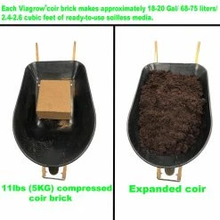 Viagrow Coconut Coir Block of Soilless Media with Micro Charge Makes Approx 18 Gal./2.4 cf/68 l 13 Viagrow Coconut Coir Block of Soilless Media with Micro Charge Makes Approx 18 Gal./2.4 cf/68 l -VAN ZYVERDEN shop viagrow grow media vccb5 vmc 66 1000
