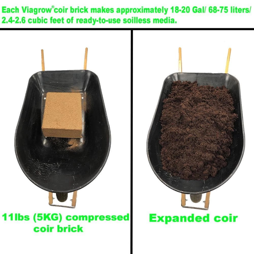 Viagrow Coconut Coir Block of Soilless Media with Micro Charge Makes Approx 18 Gal./2.4 cf/68 l 8 Viagrow Coconut Coir Block of Soilless Media with Micro Charge Makes Approx 18 Gal./2.4 cf/68 l - Image 6