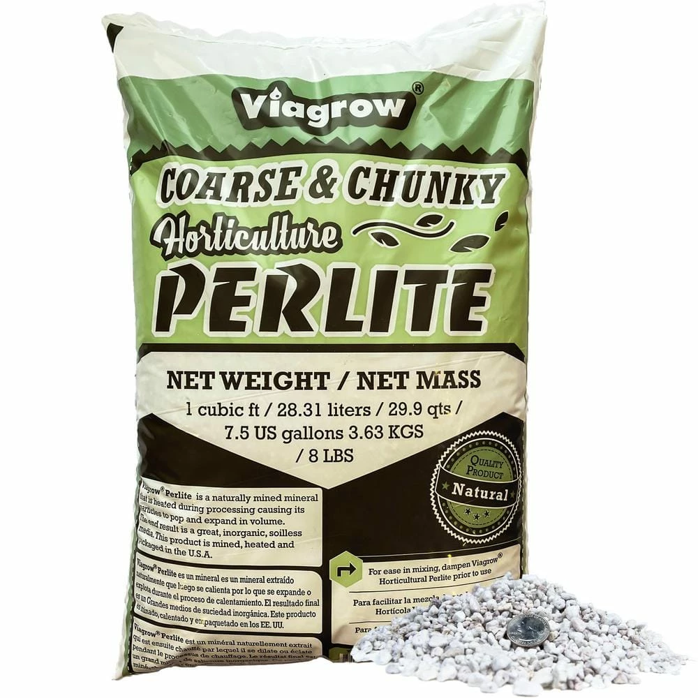 Viagrow 1 cu. ft. 29.9 Qt./28 l/7.5 Gal./3.63 Kg Perlite Coarse and Chunky Grade 3 Viagrow 1 cu. ft. 29.9 Qt./28 l/7.5 Gal./3.63 Kg Perlite Coarse and Chunky Grade