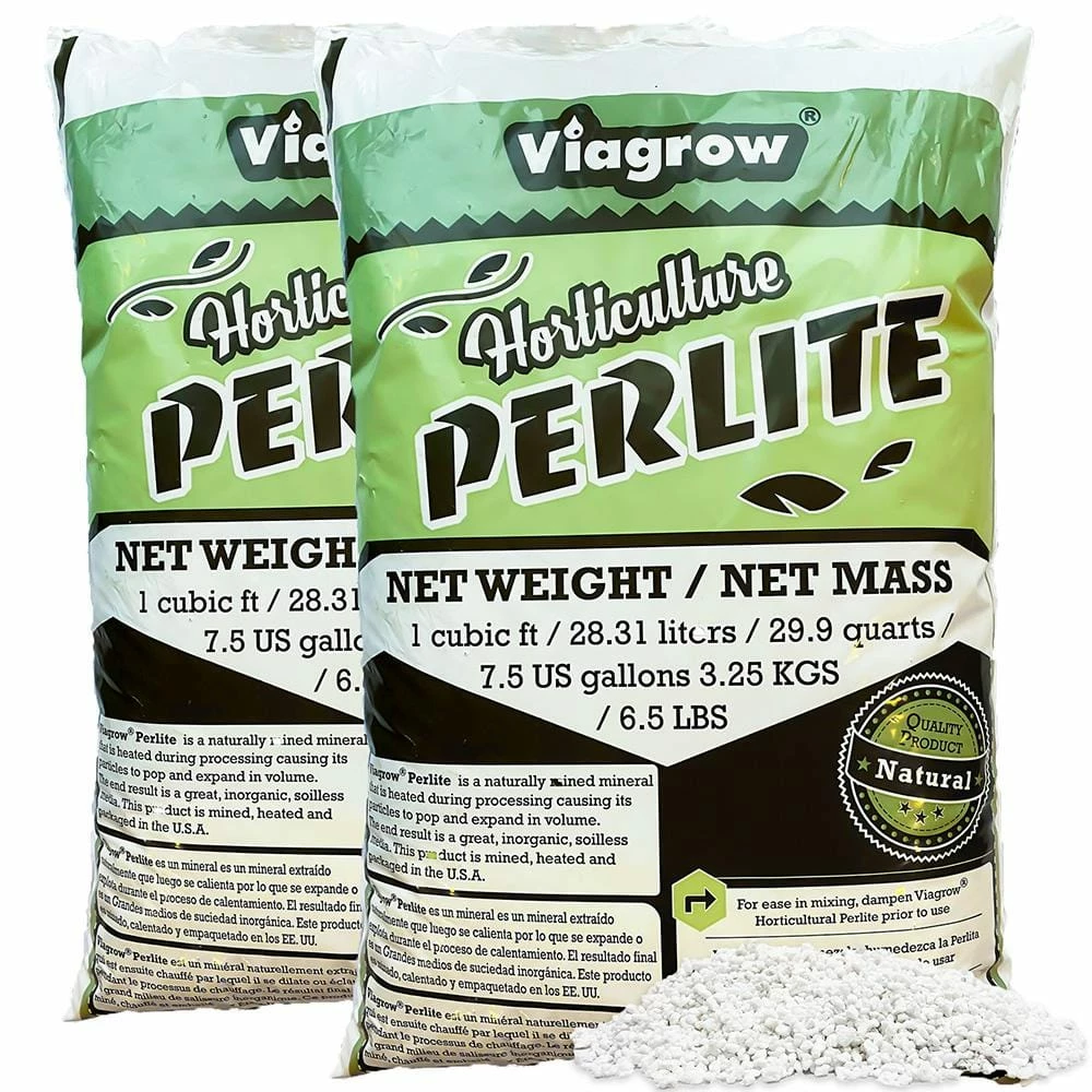 Viagrow 59 Quarts, 2 cu. ft. Organic Perlite Planting Soil Additive and Growing Medium White (2-pack) 3 Viagrow 59 Quarts, 2 cu. ft. Organic Perlite Planting Soil Additive and Growing Medium White (2-pack)