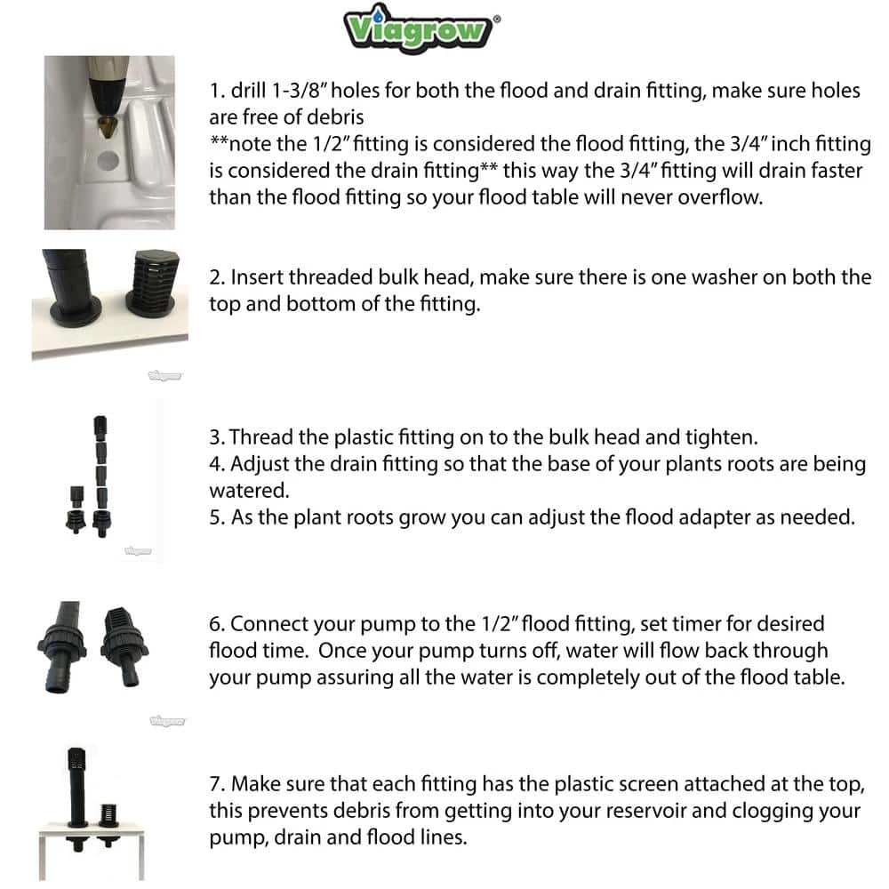 Viagrow Hydroponic Flood and Drain Ebb and Flow Kit 7 Viagrow Hydroponic Flood and Drain Ebb and Flow Kit - Image 5