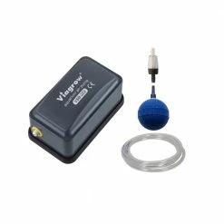 Viagrow 0.003 HP Single Valve Air Pump Kit with Air Stone and Check Valves