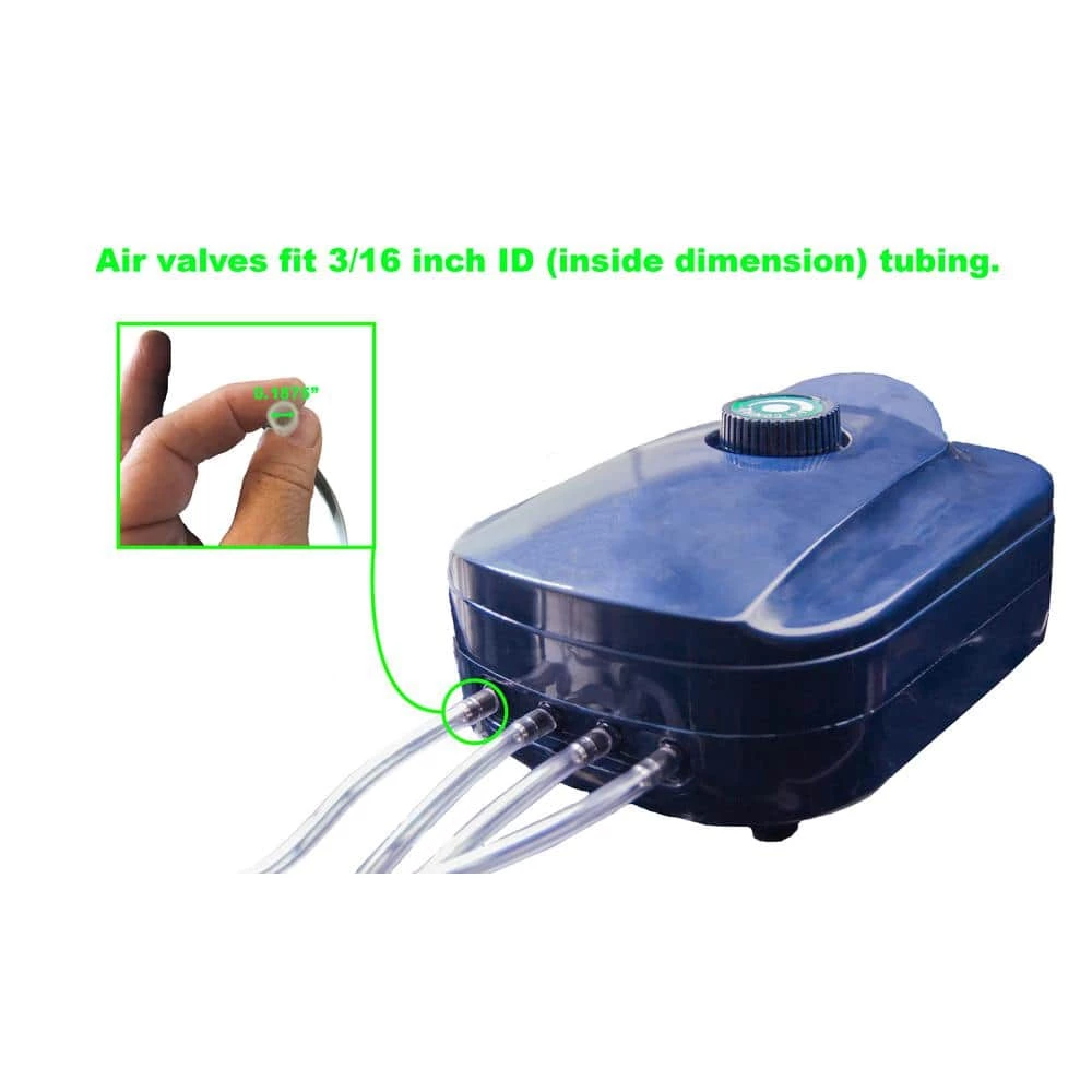 Viagrow Four Valve Air Pump with Four 2 in. Air Stones, 24 ft. 1/4 in. Vinyl Tubing & Inline Check Valve 7 Viagrow Four Valve Air Pump with Four 2 in. Air Stones, 24 ft. 1/4 in. Vinyl Tubing & Inline Check Valve - Image 5