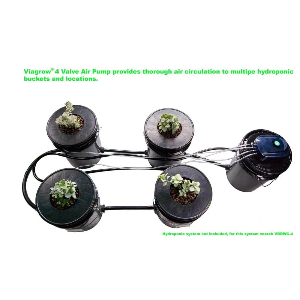 Viagrow Four Valve Air Pump with Four 2 in. Air Stones, 24 ft. 1/4 in. Vinyl Tubing & Inline Check Valve 5 Viagrow Four Valve Air Pump with Four 2 in. Air Stones, 24 ft. 1/4 in. Vinyl Tubing & Inline Check Valve - Image 3