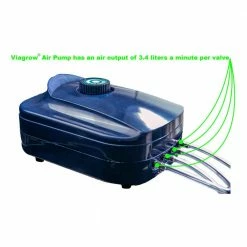Viagrow Four Valve Air Pump with Four 2 in. Air Stones, 24 ft. 1/4 in. Vinyl Tubing & Inline Check Valve 12 Viagrow Four Valve Air Pump with Four 2 in. Air Stones, 24 ft. 1/4 in. Vinyl Tubing & Inline Check Valve -VAN ZYVERDEN shop viagrow hydroponic pumps vapk4 a0 1000
