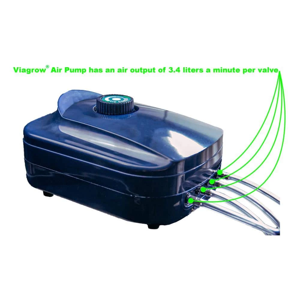 Viagrow Four Valve Air Pump with Four 2 in. Air Stones, 24 ft. 1/4 in. Vinyl Tubing & Inline Check Valve 6 Viagrow Four Valve Air Pump with Four 2 in. Air Stones, 24 ft. 1/4 in. Vinyl Tubing & Inline Check Valve - Image 4