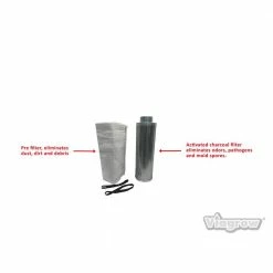 Viagrow 4 in. Carbon Air Filter 2 with Flange 55-110 CFM Exhaust -VAN ZYVERDEN shop viagrow planter accessories v4cf2 40 1000