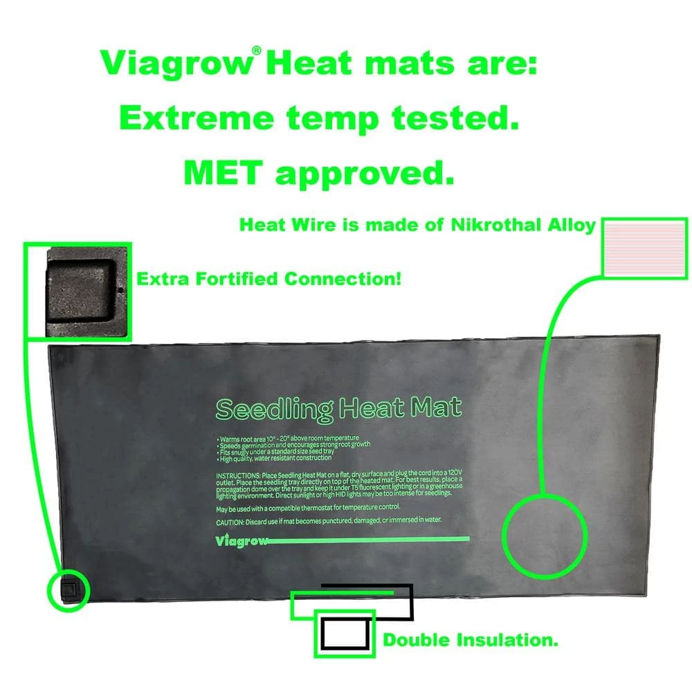 Viagrow 48 in. x 20.5 in. Quad Tray Heat Mat with Thermostat 6 Viagrow 48 in. x 20.5 in. Quad Tray Heat Mat with Thermostat - Image 4