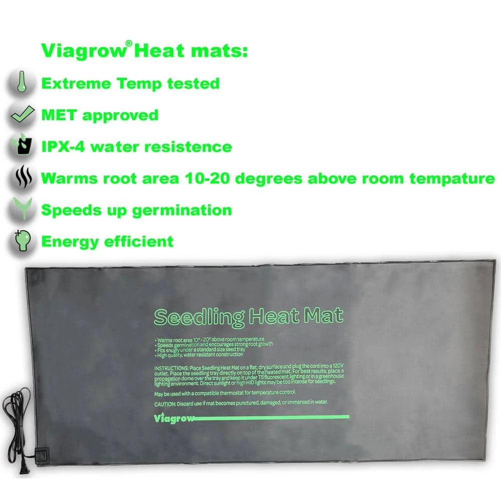 Viagrow 48 in. x 20.5 in. Quad Tray Heat Mat with Thermostat 4 Viagrow 48 in. x 20.5 in. Quad Tray Heat Mat with Thermostat - Image 2