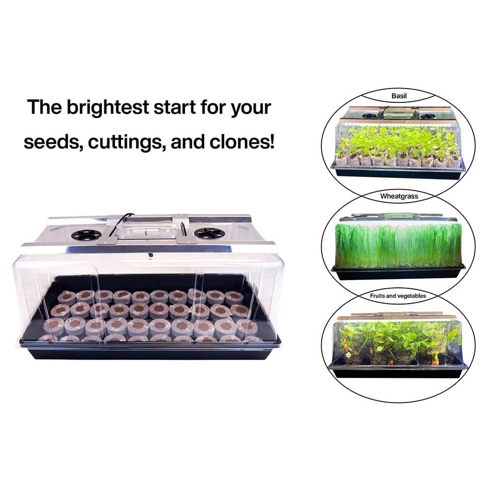 Viagrow Seedling Station Kit with LED Grow Light, Propagation Dome, Seedling Tray, 50-Piece Coir Seedling Starters and Heat Mat 6 Viagrow Seedling Station Kit with LED Grow Light, Propagation Dome, Seedling Tray, 50-Piece Coir Seedling Starters and Heat Mat - Image 4