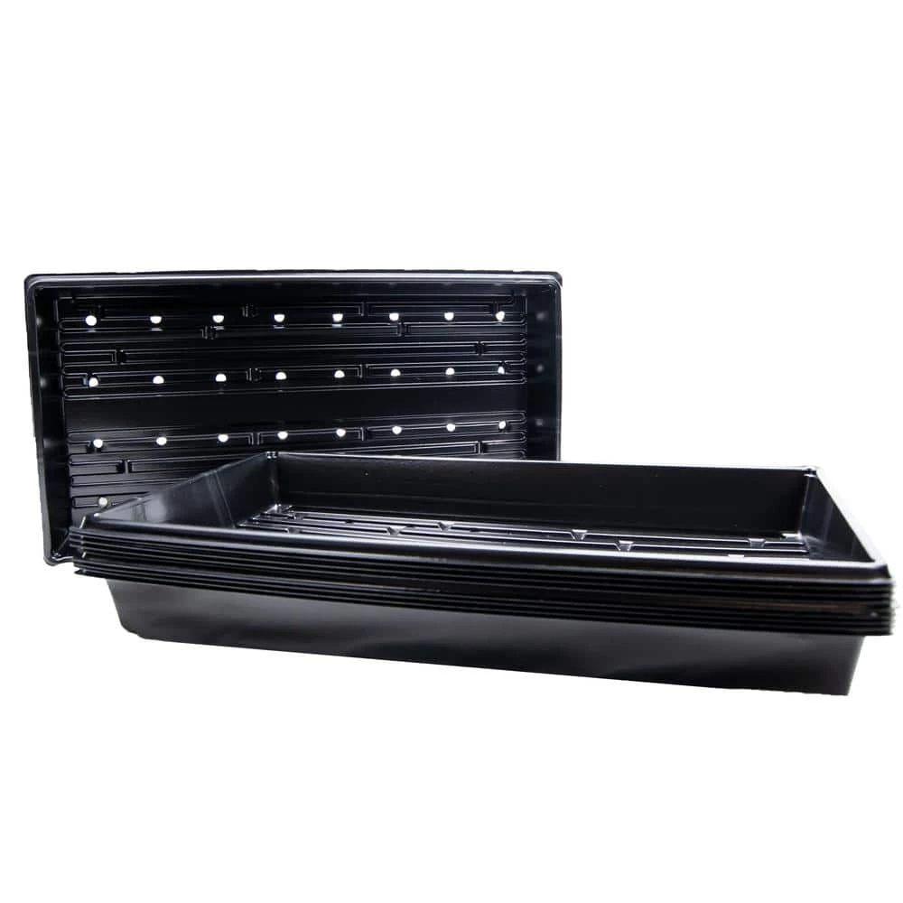 Viagrow 10 in. x 20 in. Propagation Starter Seedling Trays with Holes (10-Pack) 3 Viagrow 10 in. x 20 in. Propagation Starter Seedling Trays with Holes (10-Pack)