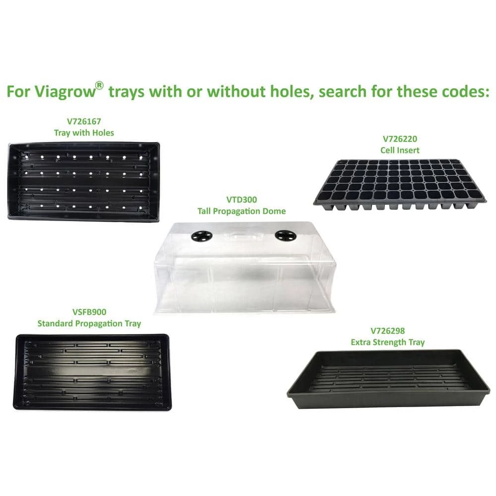 Viagrow 10 in. x 20 in. Propagation Starter Seedling Trays with Holes (10-Pack) 9 Viagrow 10 in. x 20 in. Propagation Starter Seedling Trays with Holes (10-Pack) - Image 7