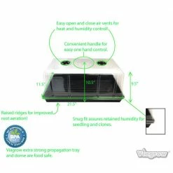 Viagrow Extra Strength Propagation Seed Starter Tray with Tall Dome, No Holes (5-Pack) 10 Viagrow Extra Strength Propagation Seed Starter Tray with Tall Dome, No Holes (5-Pack) -VAN ZYVERDEN shop viagrow seed starters v726298td 5 a0 1000