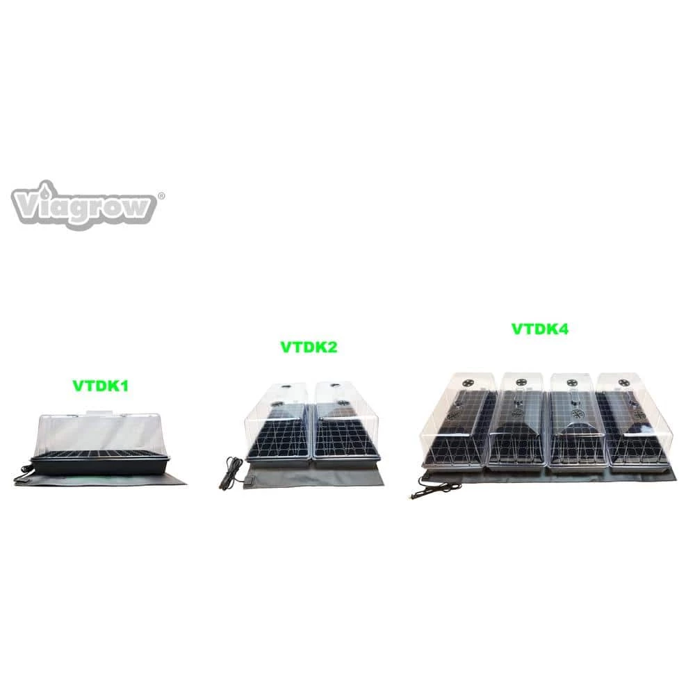 Viagrow 11 in. x 22 in. Tall Clear Plastic Dome Dual Tray Kit with 2 Domes, 2 Std. Flats (2) 72 Cell Inserts and Dual Heat Mat 10 Viagrow 11 in. x 22 in. Tall Clear Plastic Dome Dual Tray Kit with 2 Domes, 2 Std. Flats (2) 72 Cell Inserts and Dual Heat Mat - Image 8