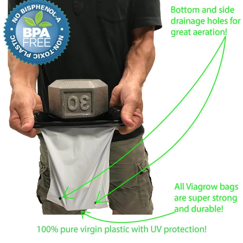 Viagrow 1 Gal. Nursery Grow Bags (50-Pack) 5 Viagrow 1 Gal. Nursery Grow Bags (50-Pack) - Image 3