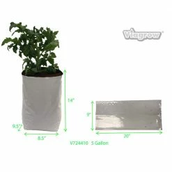 Viagrow 5 Gal. Plastic Nursery Grow Bags (25-Pack) -VAN ZYVERDEN shop white viagrow grow bags v724410 25 e1 1000